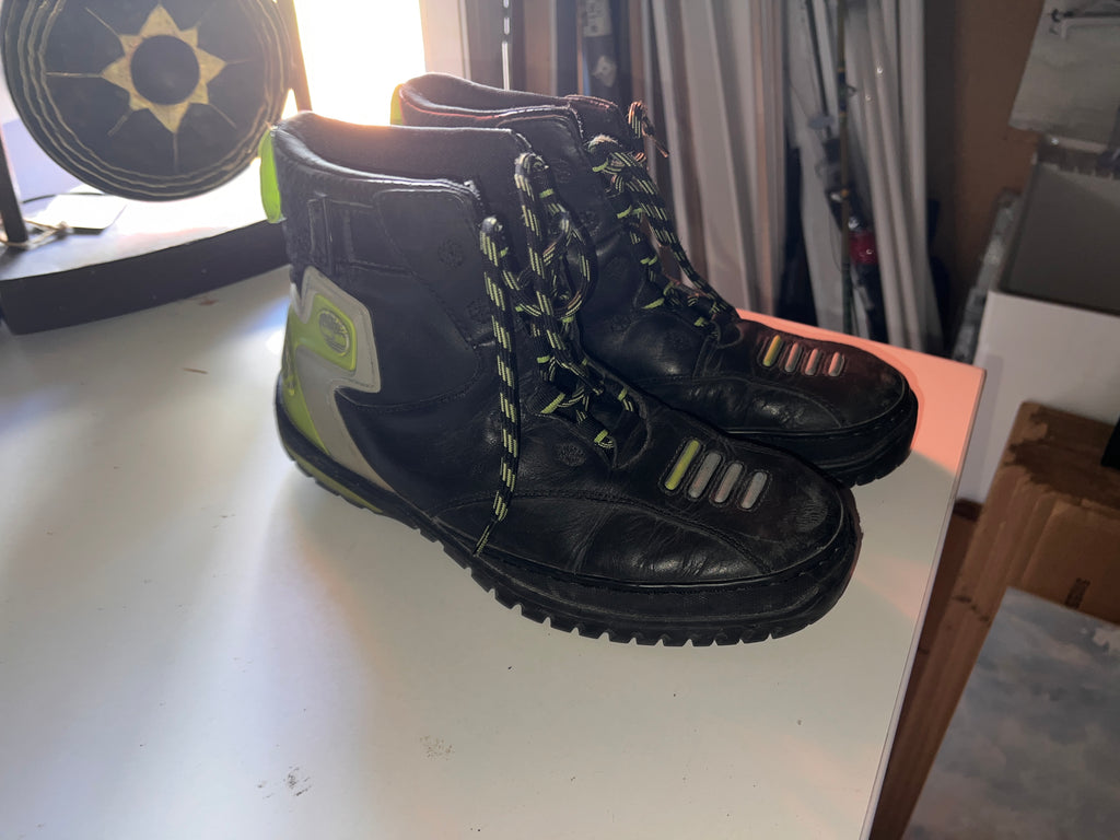 Timberland Motorcycle boots Mens 9.5 M Black Neon Green