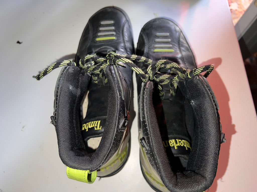 Timberland Motorcycle boots Mens 9.5 M Black Neon Green