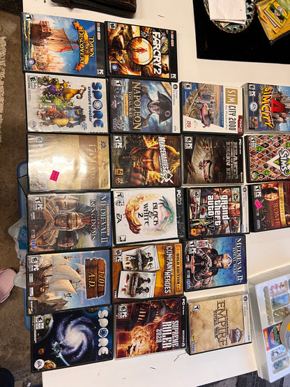 Vintage bundle of PC Games Total war Medieval Spore and More!