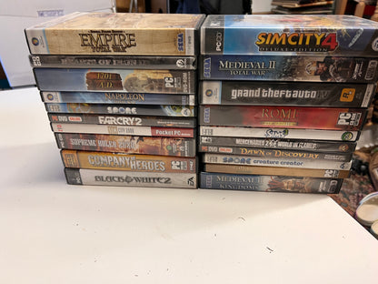 Vintage bundle of PC Games Total war Medieval Spore and More!