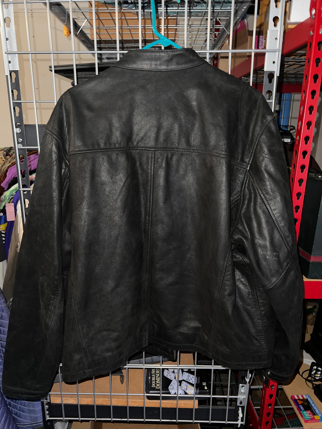 Excelled Mens Leather Bomber Jacket Vintage XL