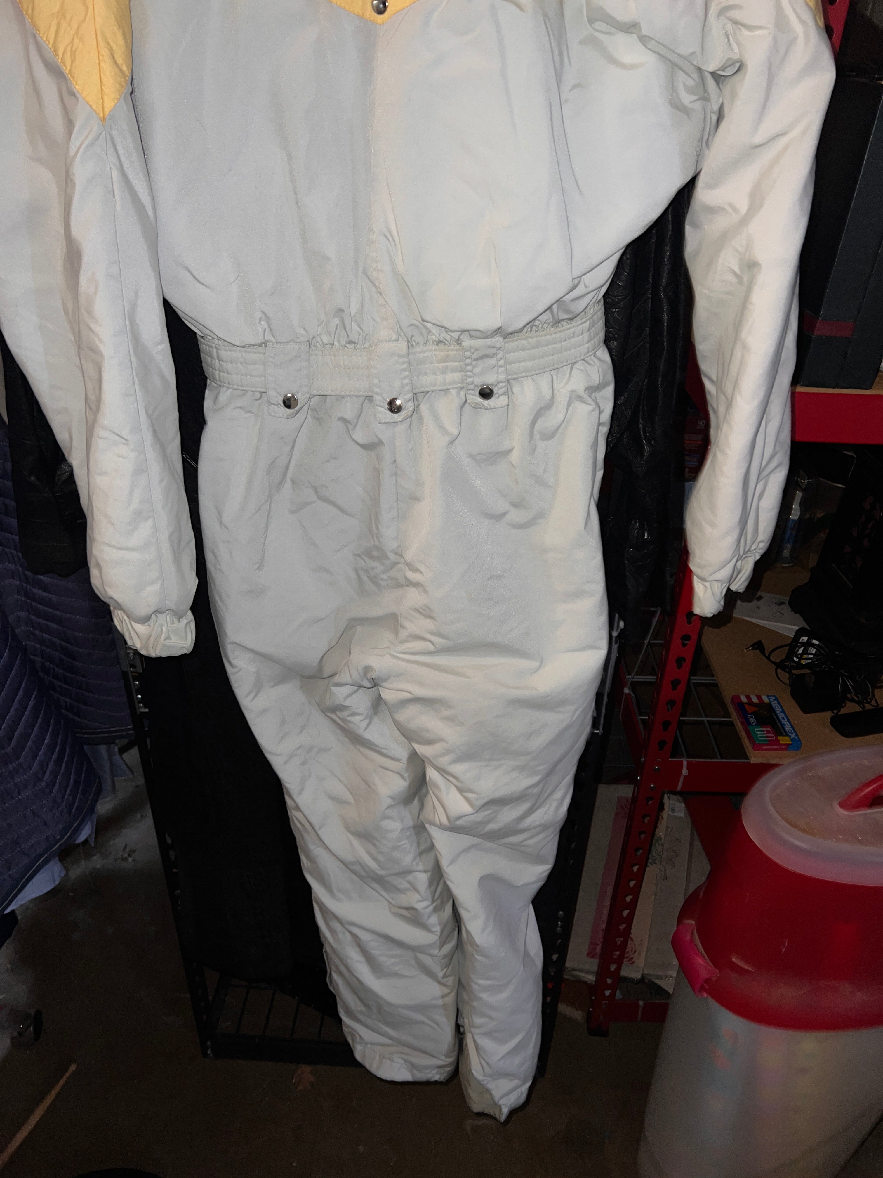 Womens powderhorn vintage Yellow and White Size 12 Snow Suit Jacket