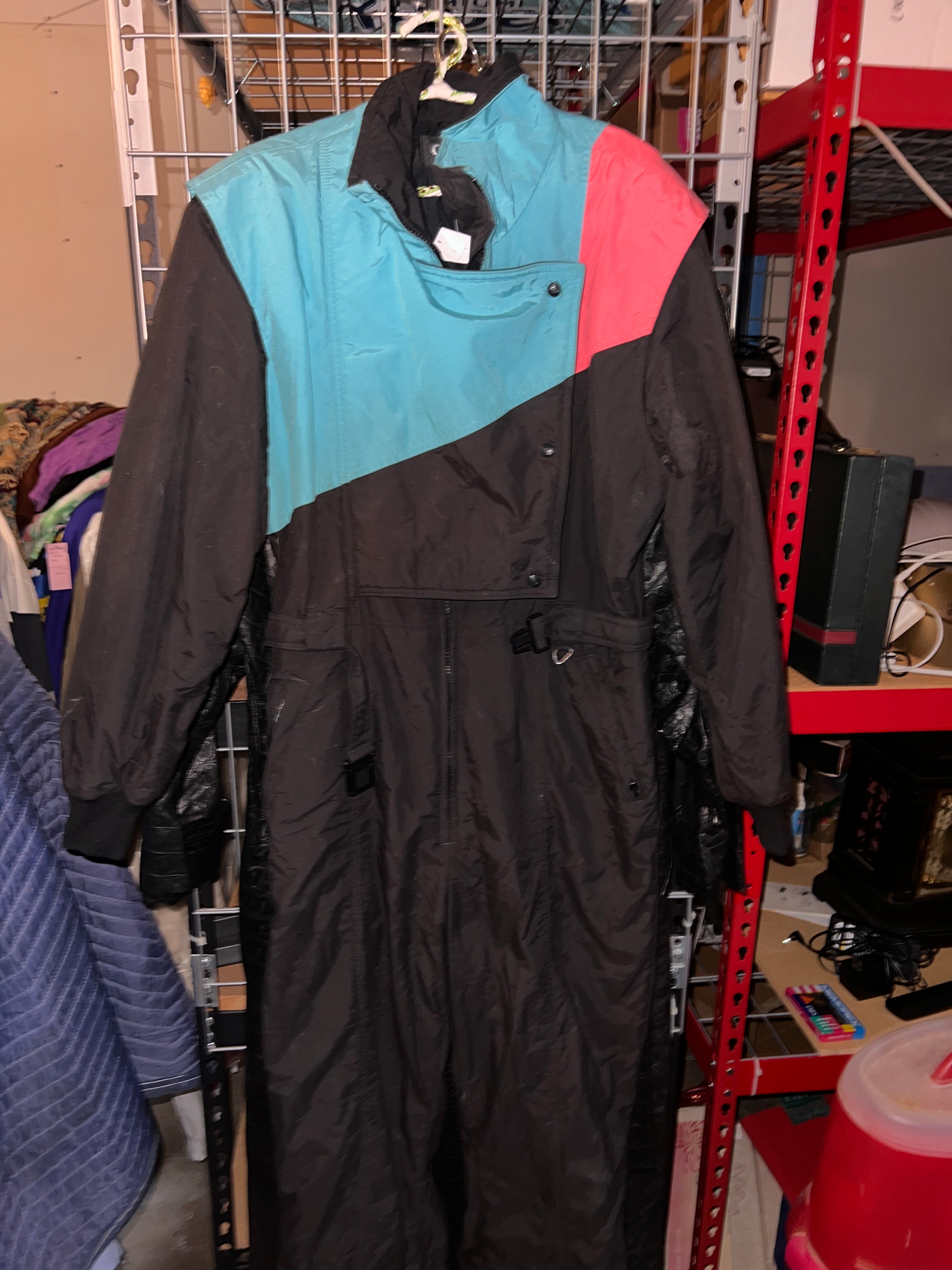 Gerry Womens Ski Suit Vintage Size 12 Black blue and red Retro