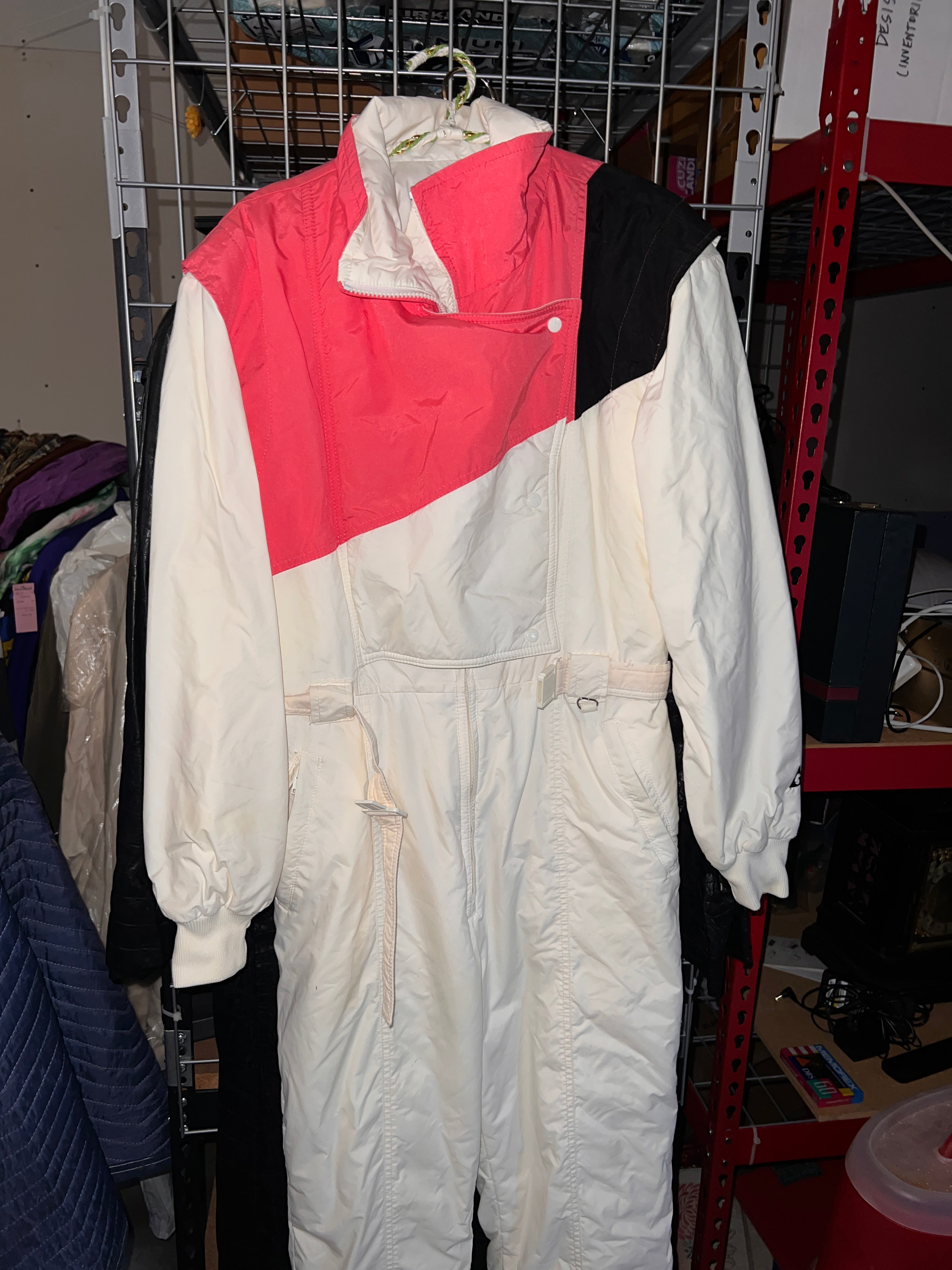 Gerry Womens Ski Suit Vintage Size 12 White red and black Retro