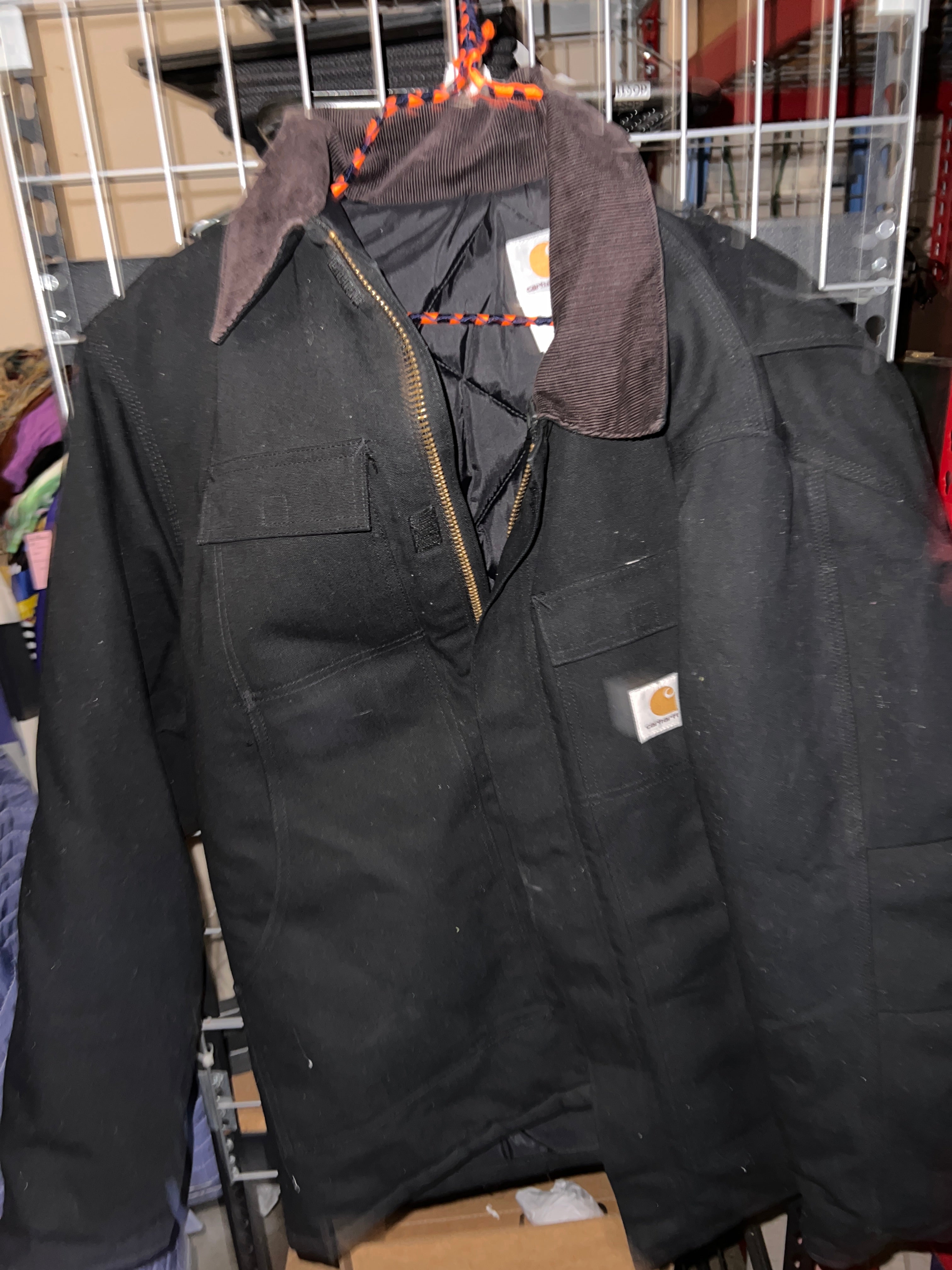 VTG Carhartt C03 USA Black Canvas Arctic Insulated Jacket Coat 50 Regular (2XL)
