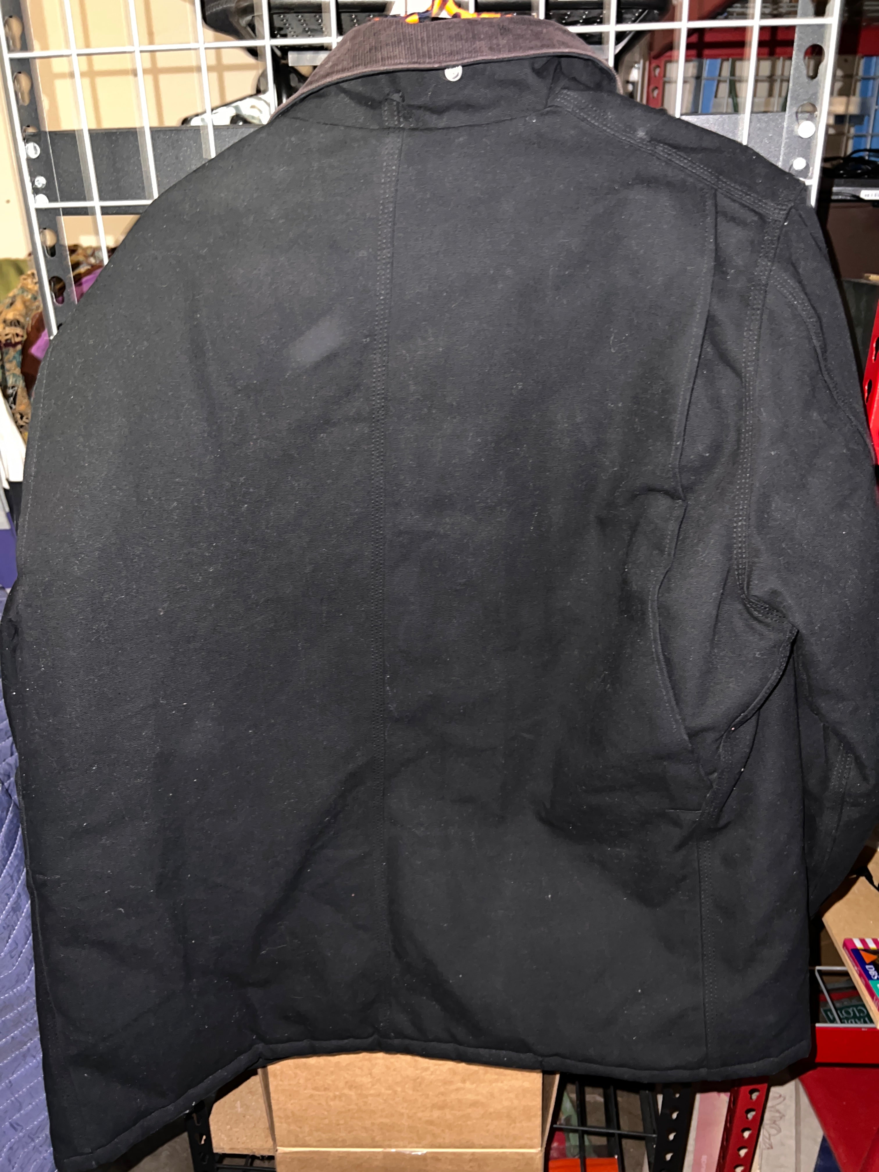 VTG Carhartt C03 USA Black Canvas Arctic Insulated Jacket Coat 50 Regular (2XL)