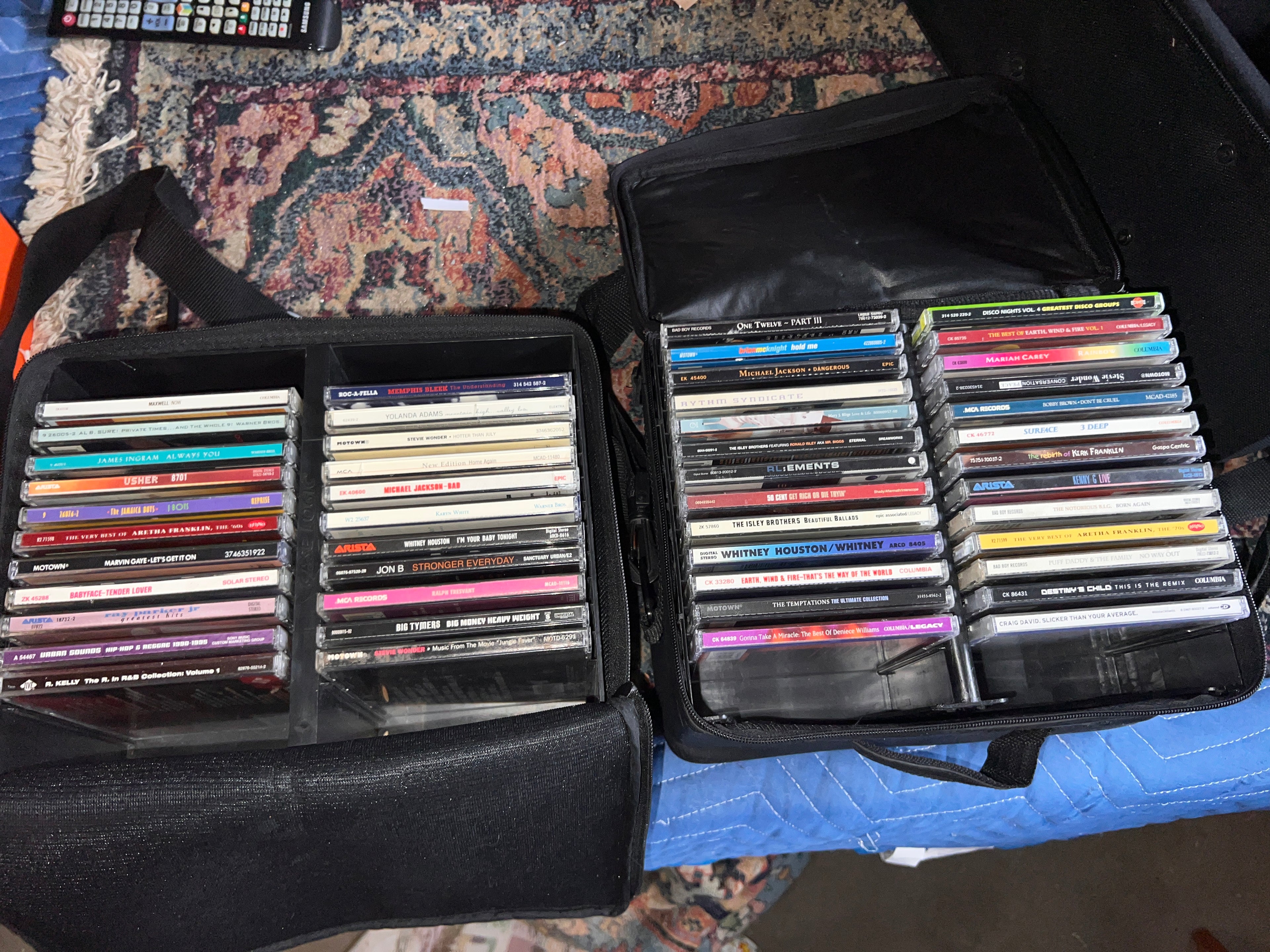 135 Vintage R & B and Hip Hop CDs Album Collection with Travel Cases