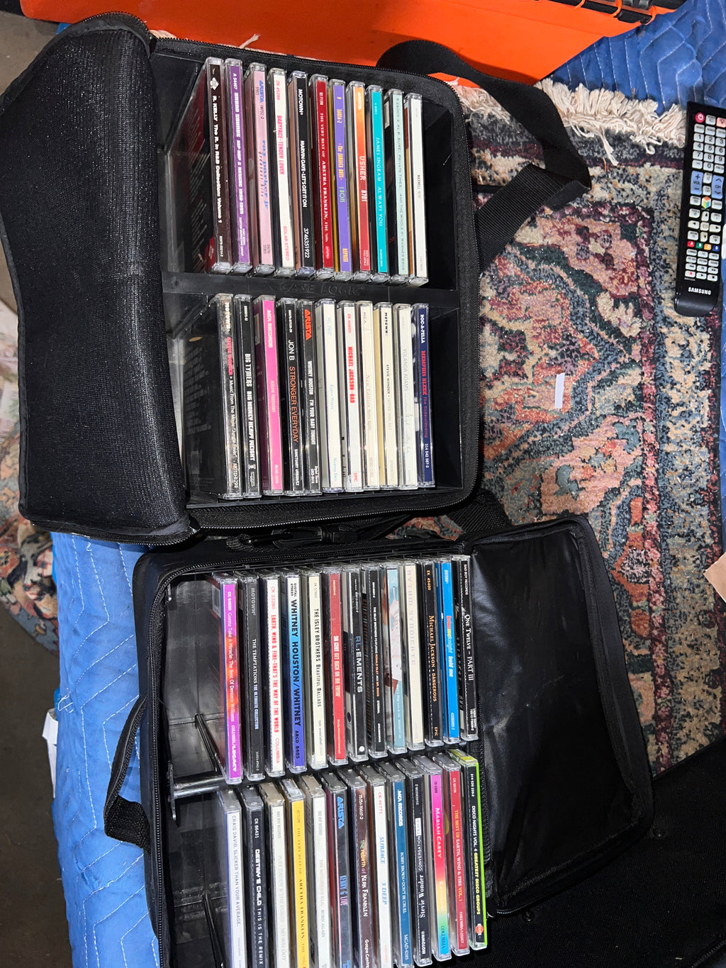 135 Vintage R & B and Hip Hop CDs Album Collection with Travel Cases