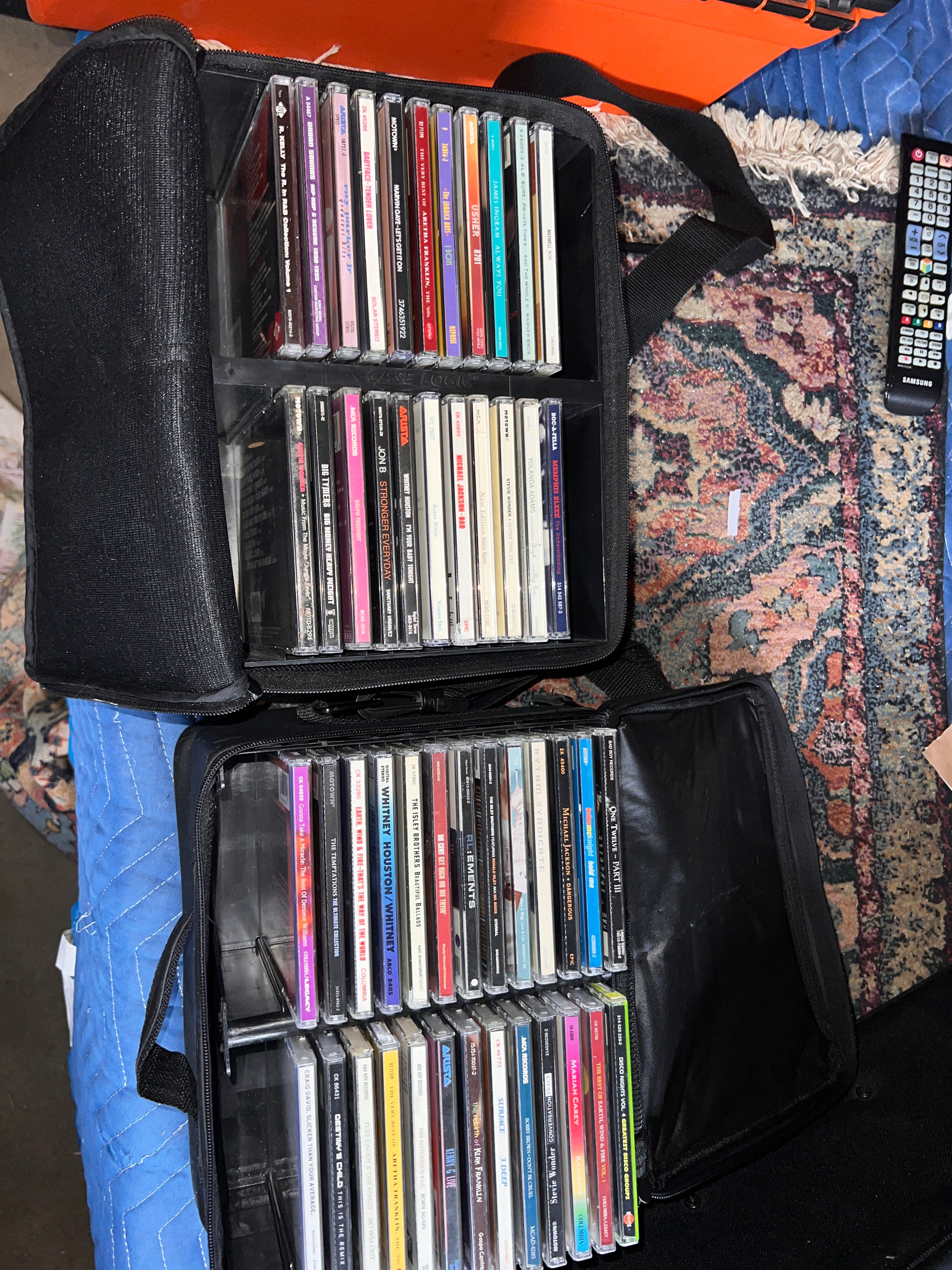 135 Vintage R & B and Hip Hop CDs Album Collection with Travel Cases