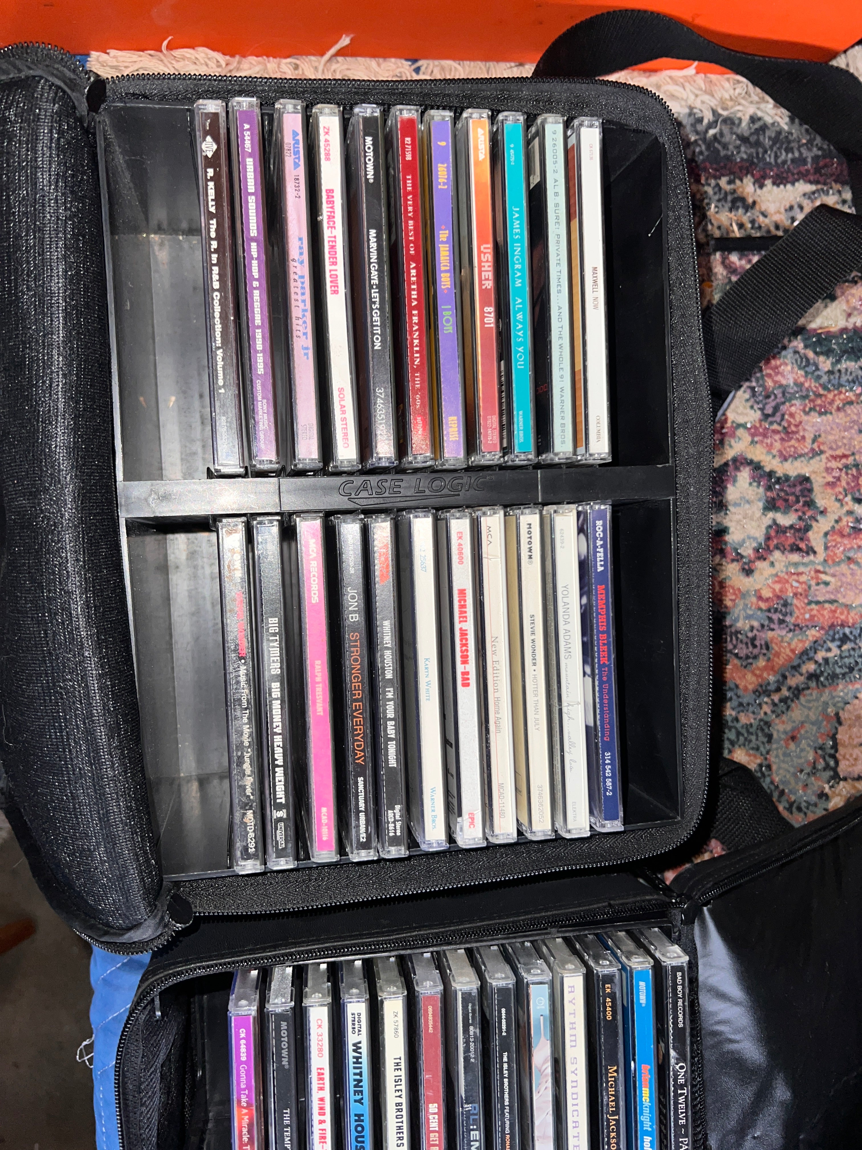 135 Vintage R & B and Hip Hop CDs Album Collection with Travel Cases