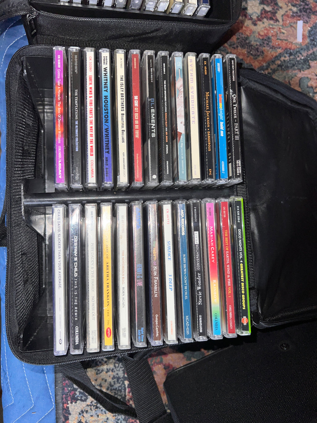 135 Vintage R & B and Hip Hop CDs Album Collection with Travel Cases