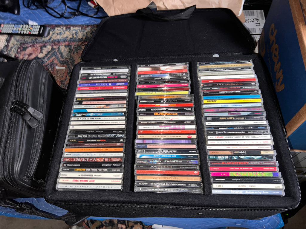135 Vintage R & B and Hip Hop CDs Album Collection with Travel Cases