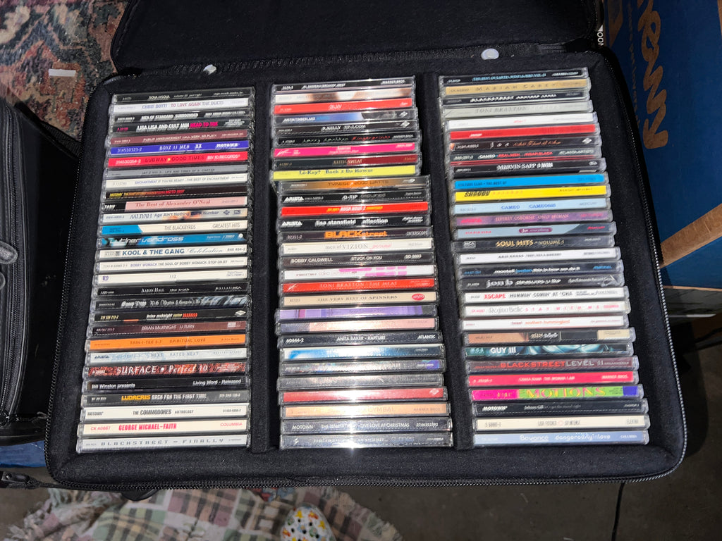 135 Vintage R & B and Hip Hop CDs Album Collection with Travel Cases