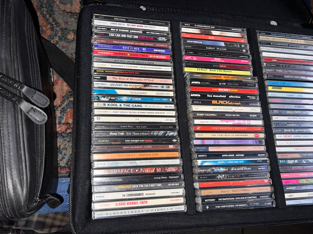 135 Vintage R & B and Hip Hop CDs Album Collection with Travel Cases