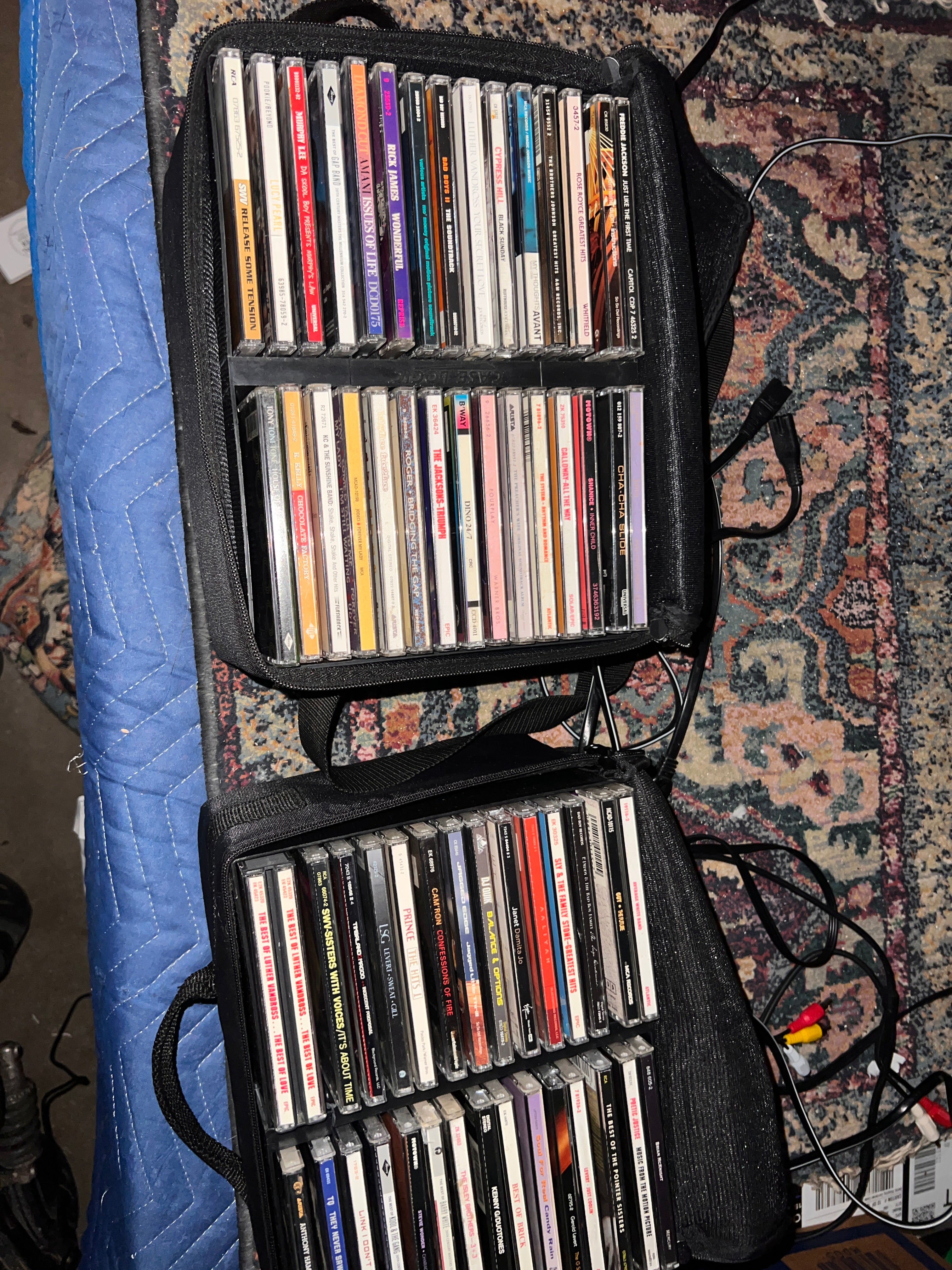 59 Vintage R & B Hip Hop CDs  Album Collection with Travel Cases