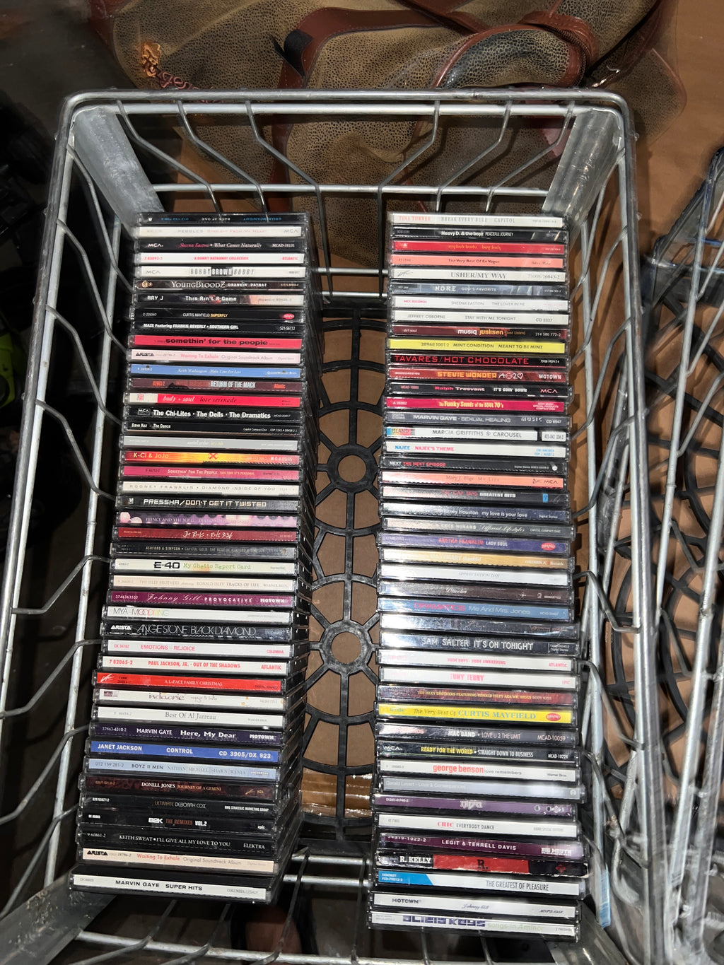 169 Vintage R & B Hip Hop CDs  Album Collection with Vintage Metal Crate