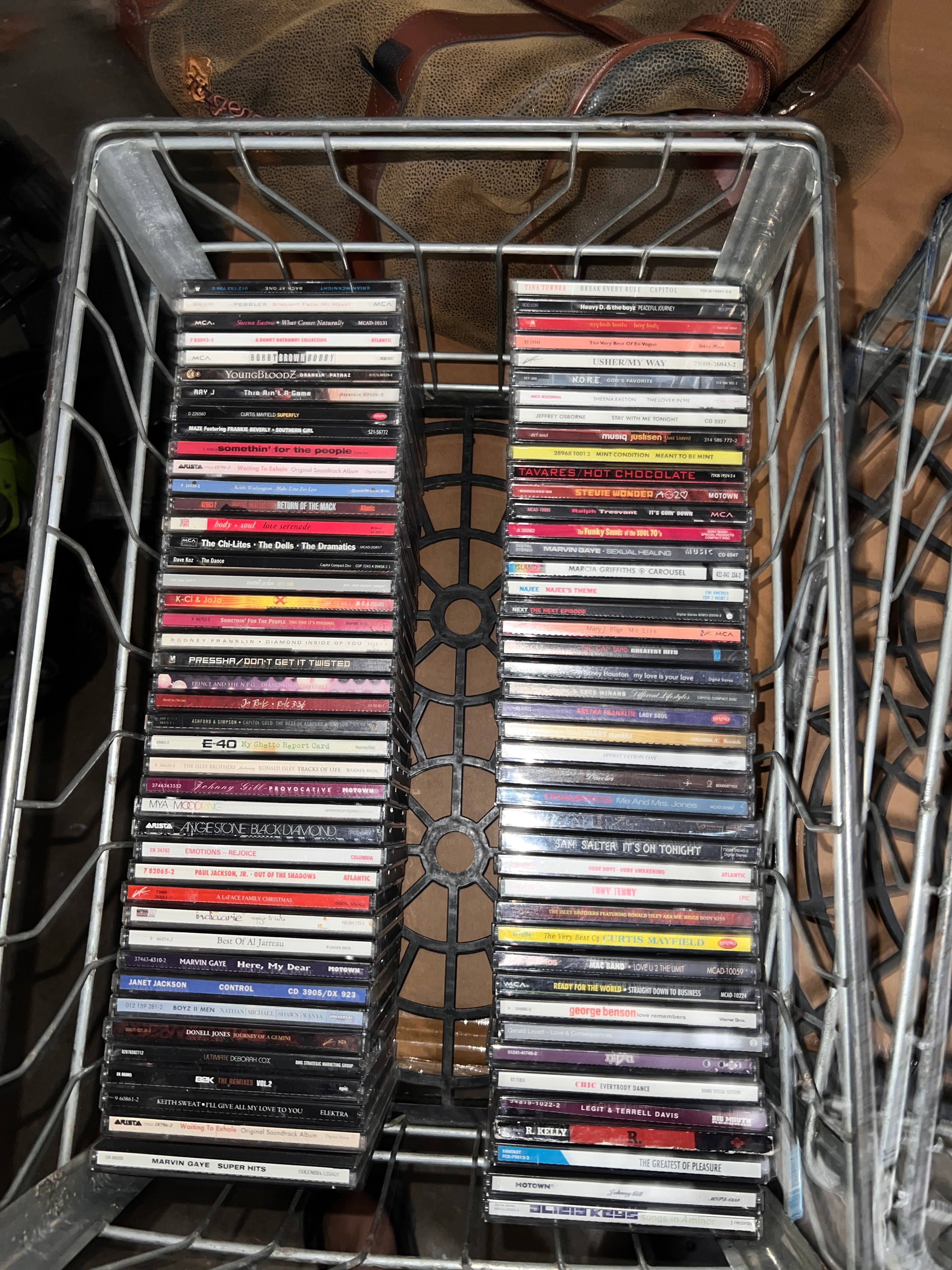 169 Vintage R & B Hip Hop CDs  Album Collection with Vintage Metal Crate