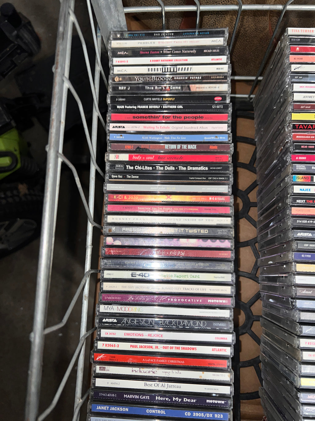 169 Vintage R & B Hip Hop CDs  Album Collection with Vintage Metal Crate