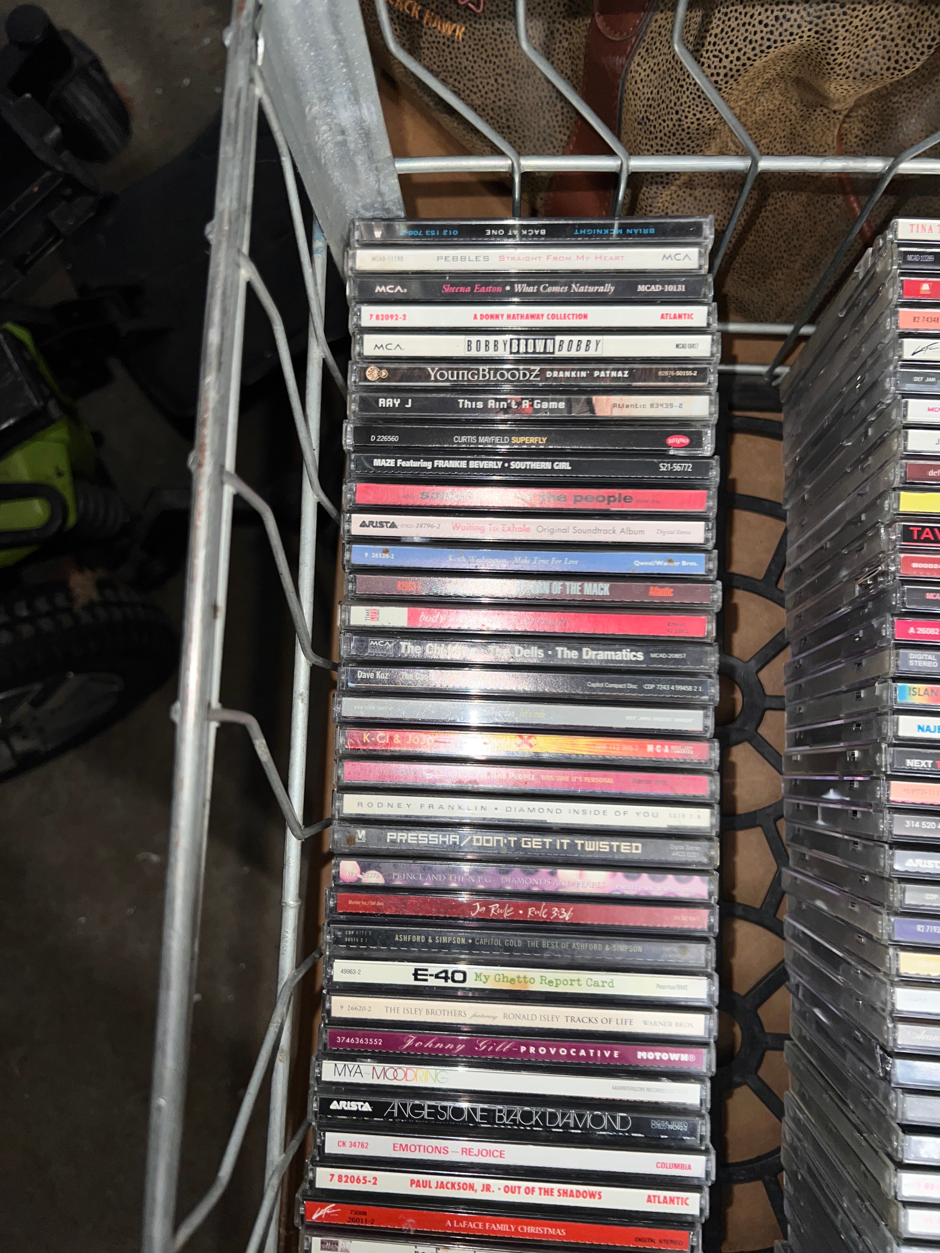 169 Vintage R & B Hip Hop CDs  Album Collection with Vintage Metal Crate