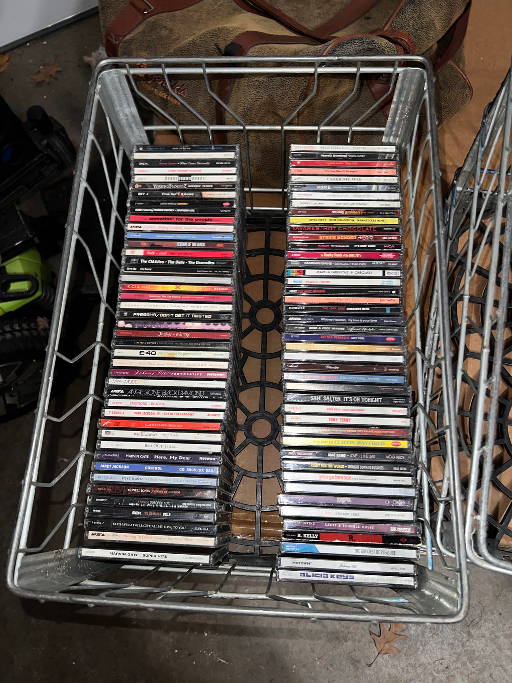 169 Vintage R & B Hip Hop CDs  Album Collection with Vintage Metal Crate