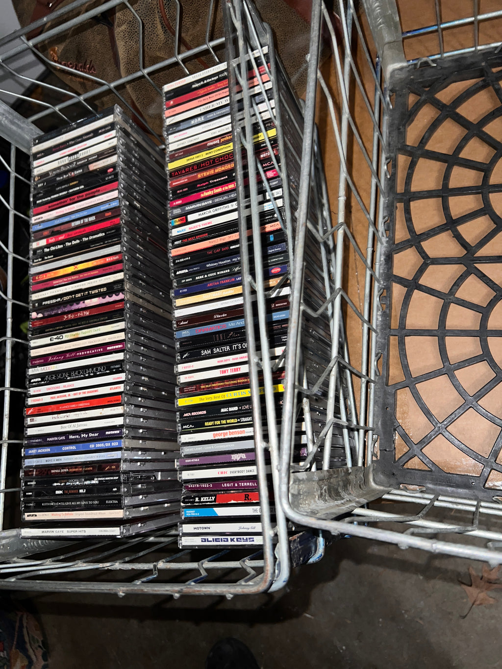 169 Vintage R & B Hip Hop CDs  Album Collection with Vintage Metal Crate