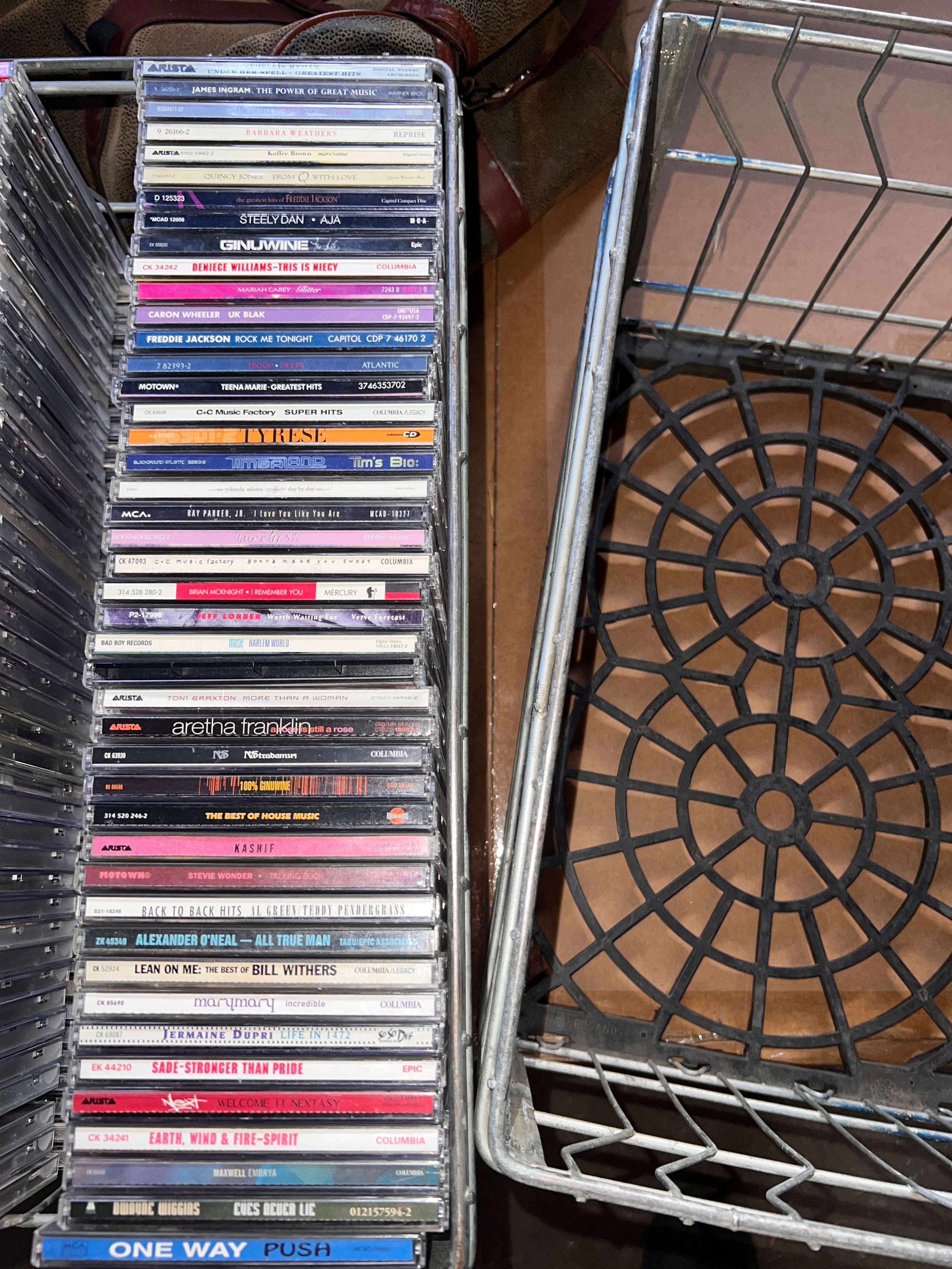 169 Vintage R & B Hip Hop CDs  Album Collection with Vintage Metal Crate