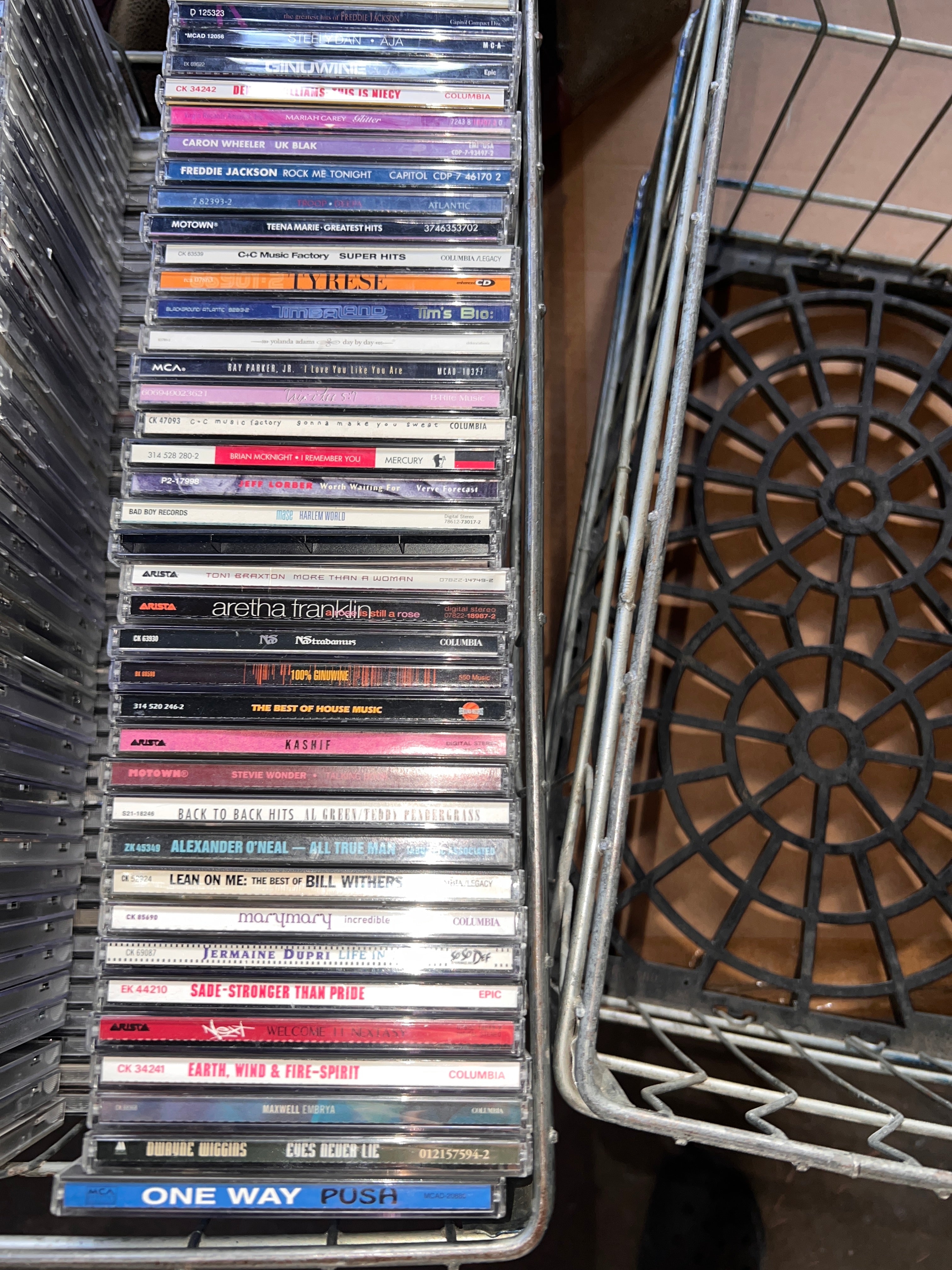 169 Vintage R & B Hip Hop CDs  Album Collection with Vintage Metal Crate