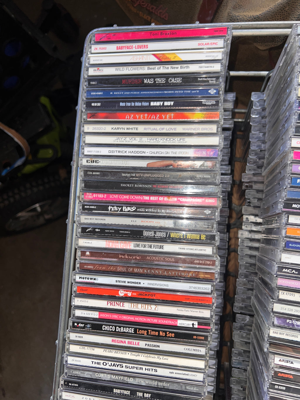 169 Vintage R & B Hip Hop CDs  Album Collection with Vintage Metal Crate