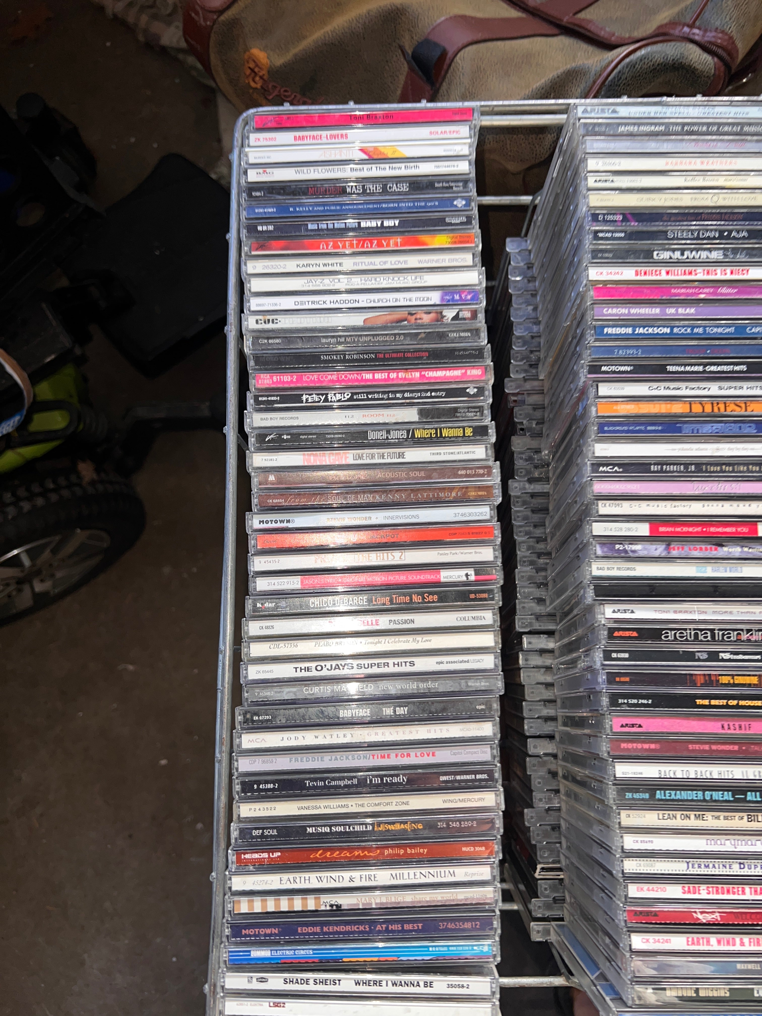 169 Vintage R & B Hip Hop CDs  Album Collection with Vintage Metal Crate