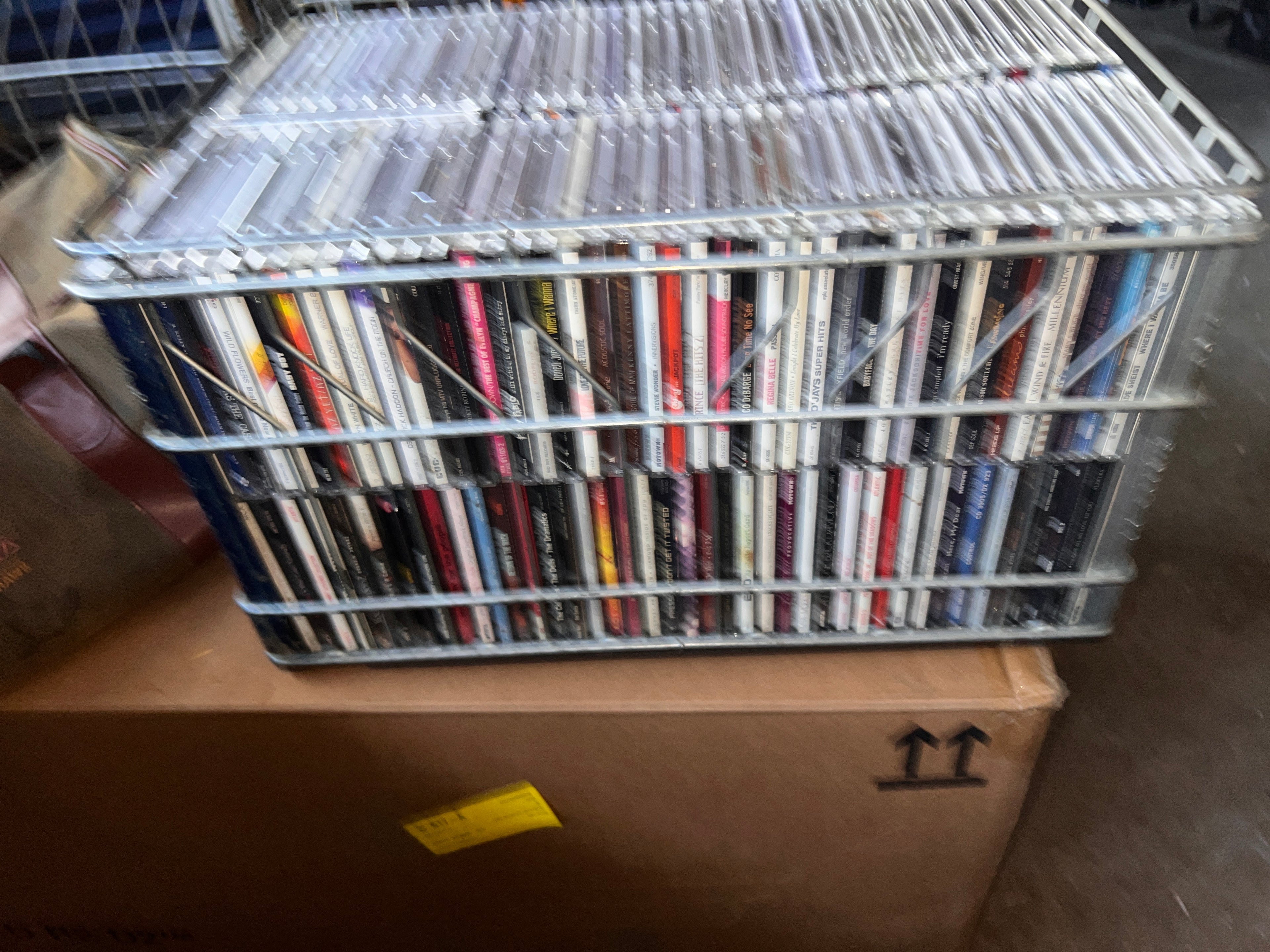 169 Vintage R & B Hip Hop CDs  Album Collection with Vintage Metal Crate