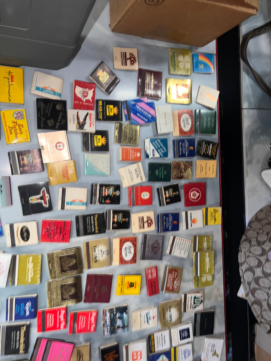 Lot of 130+ Vintage Match Book and Box Travel Hotels Restaurants mostly full