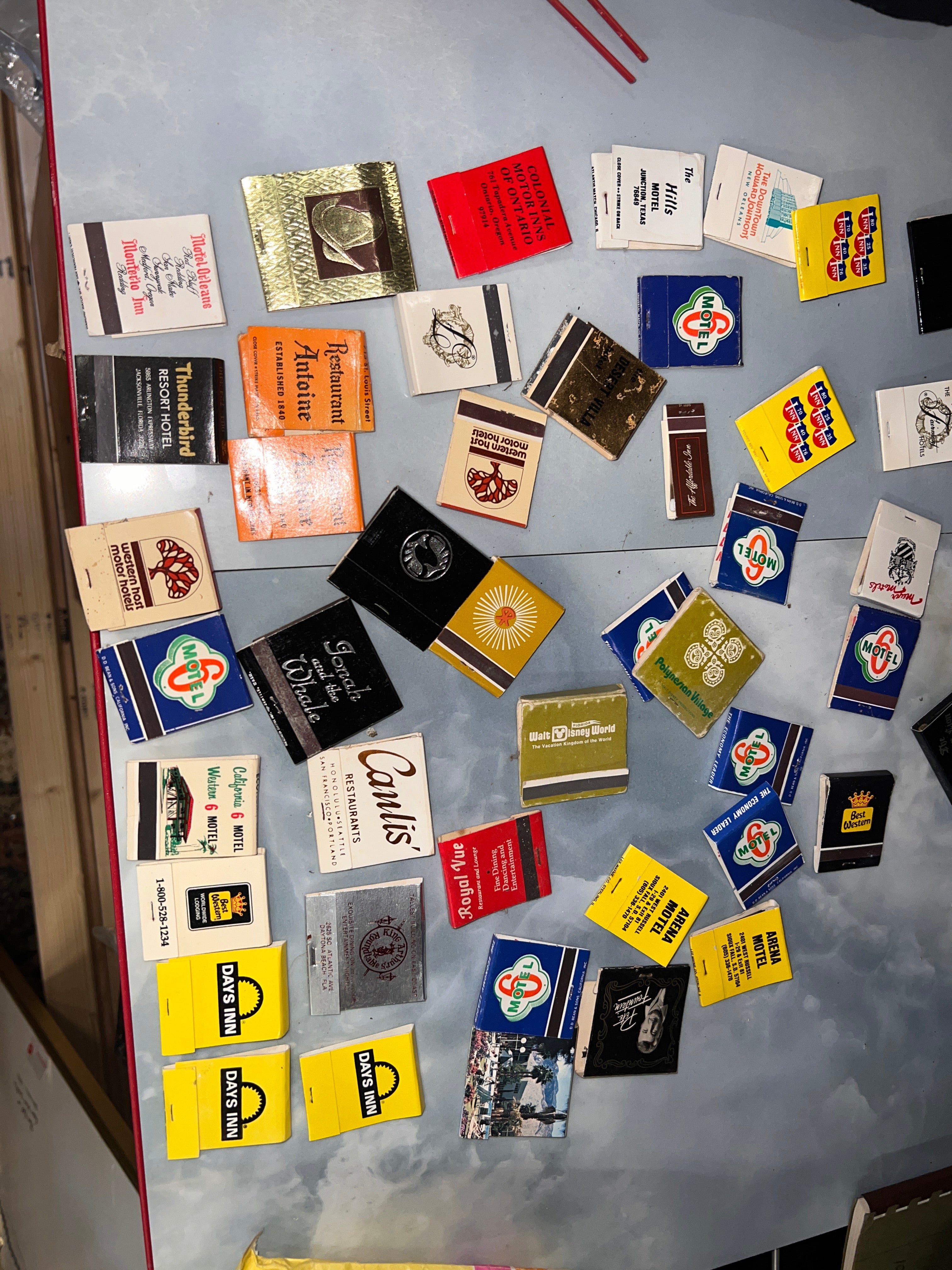 Lot of 130+ Vintage Match Book and Box Travel Hotels Restaurants mostly full