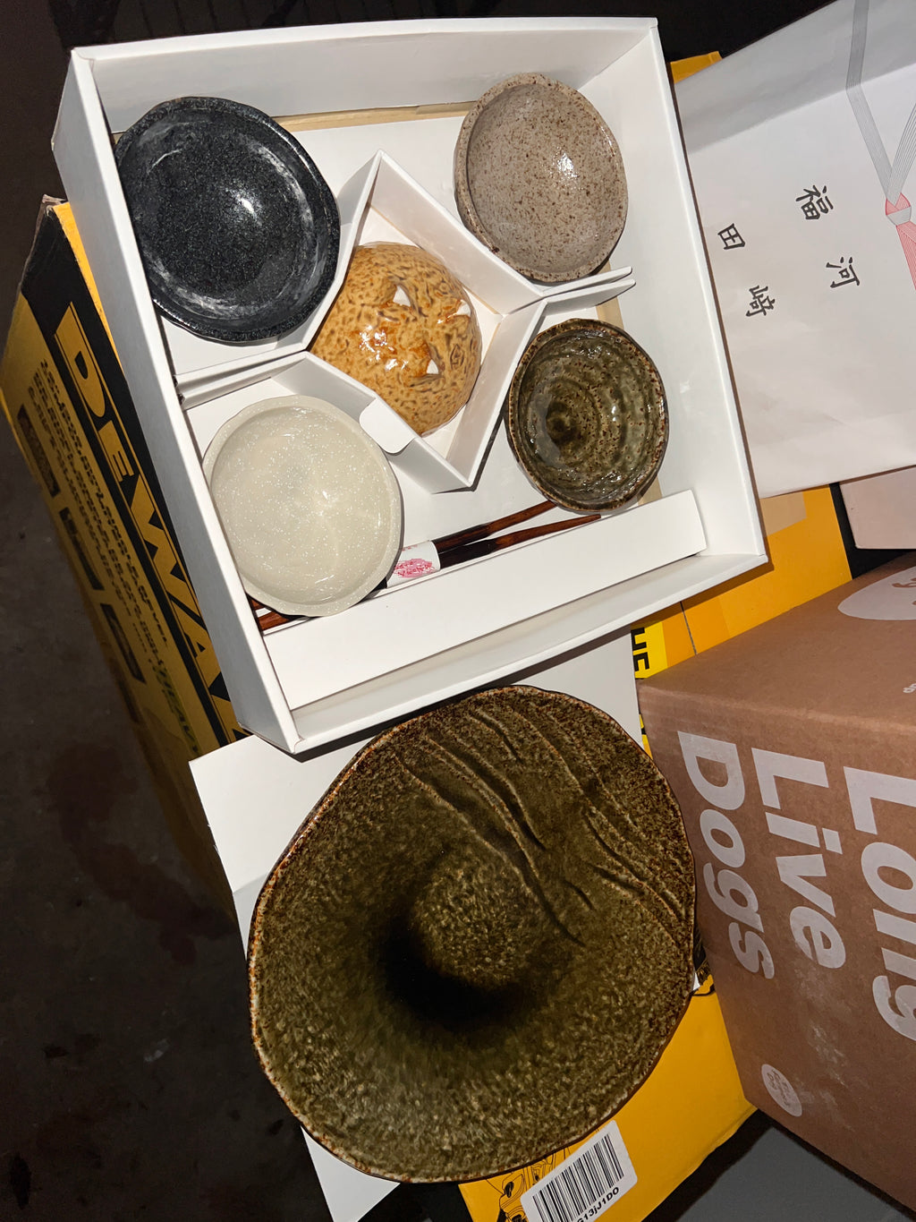 Japanese Ceramic Bowl Set and Blue Sushi Plate Set!