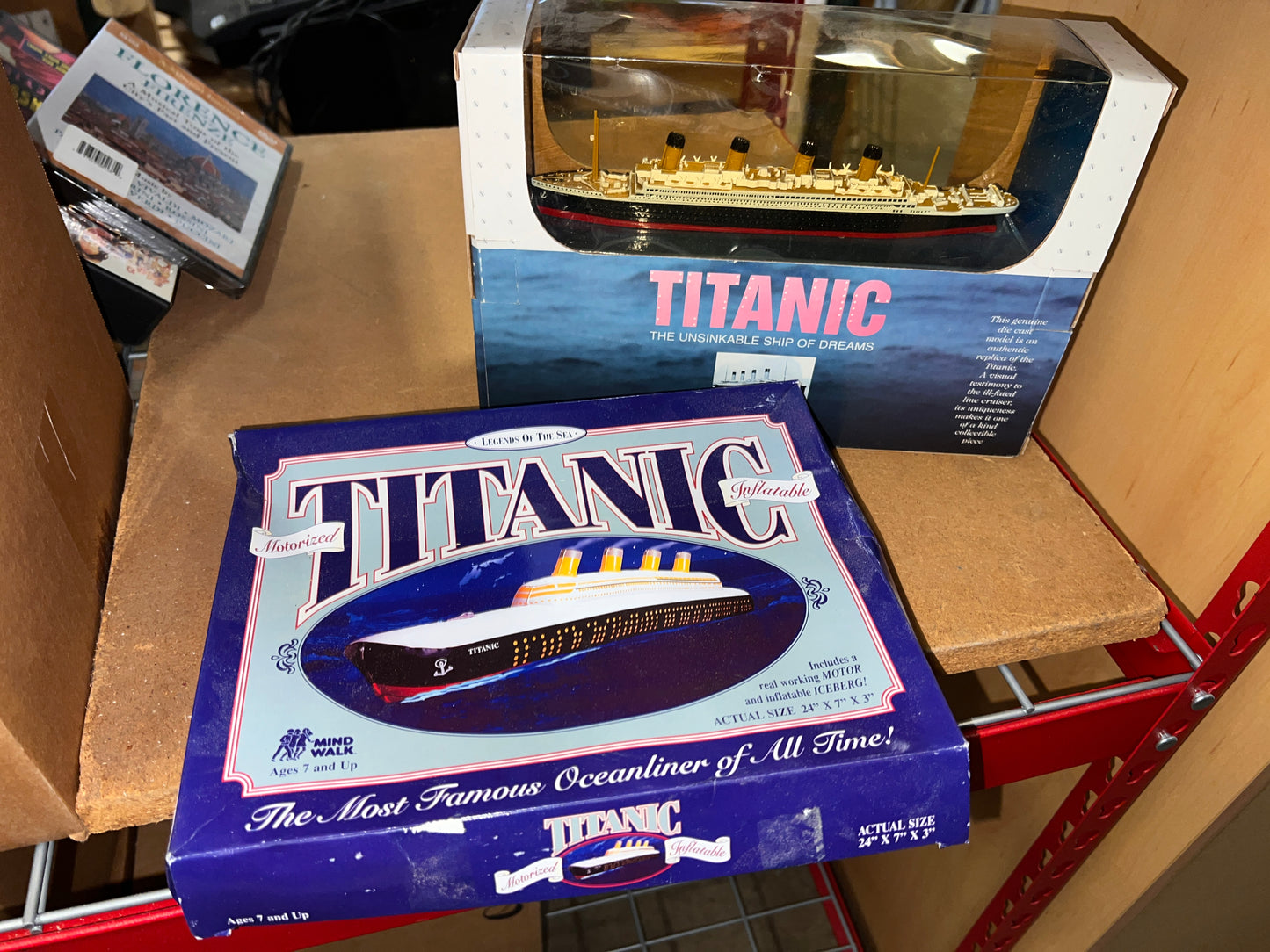 Titanic vintage collectibles model and inflatable motorized ship!