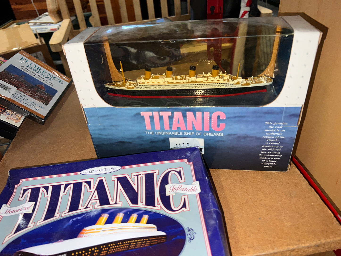 Titanic vintage collectibles model and inflatable motorized ship!