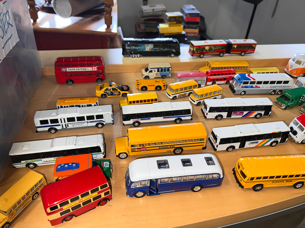 Bundle of vintage toys diecast model buses and vehicles 35 total