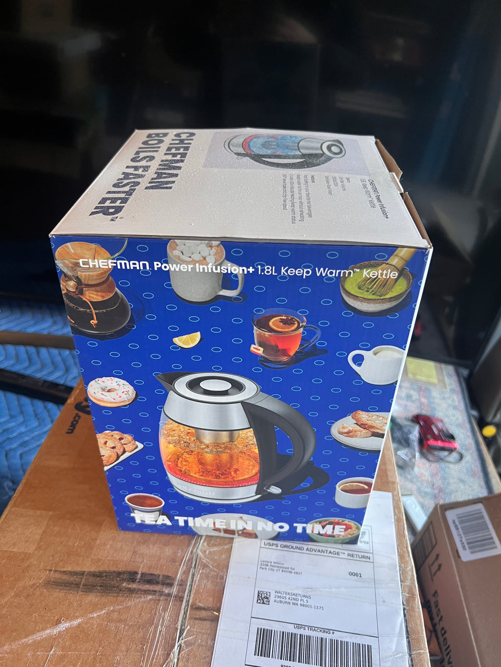 Chefman Glass Electric Kettle for Boiling Water, 1.8L 1500W, with Tea Infuser