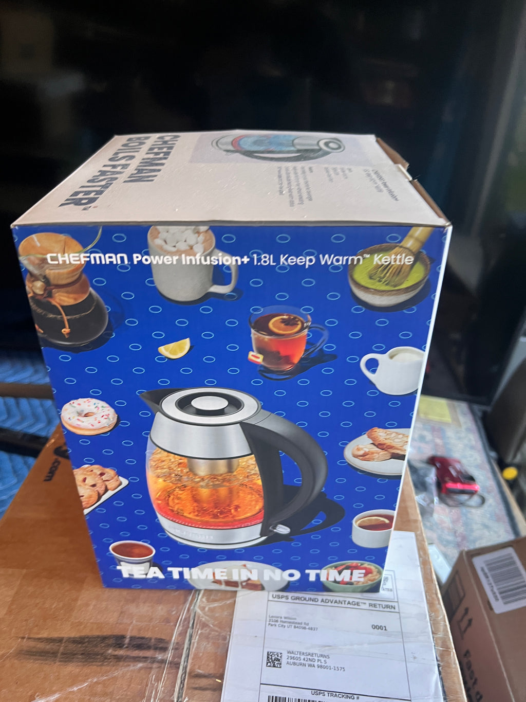 Chefman Glass Electric Kettle for Boiling Water, 1.8L 1500W, with Tea Infuser