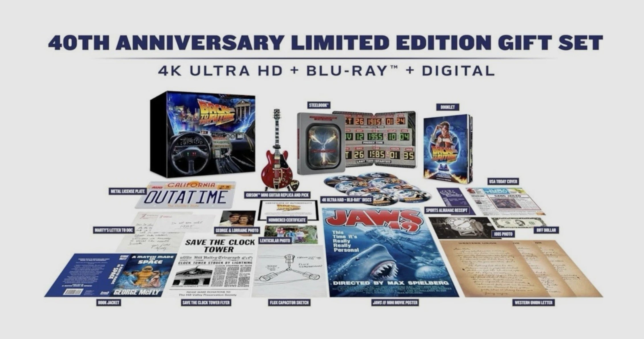 Back to the Future 40th Anniversary 4K Trilogy Steelbook Giftset Amazon IN HAND