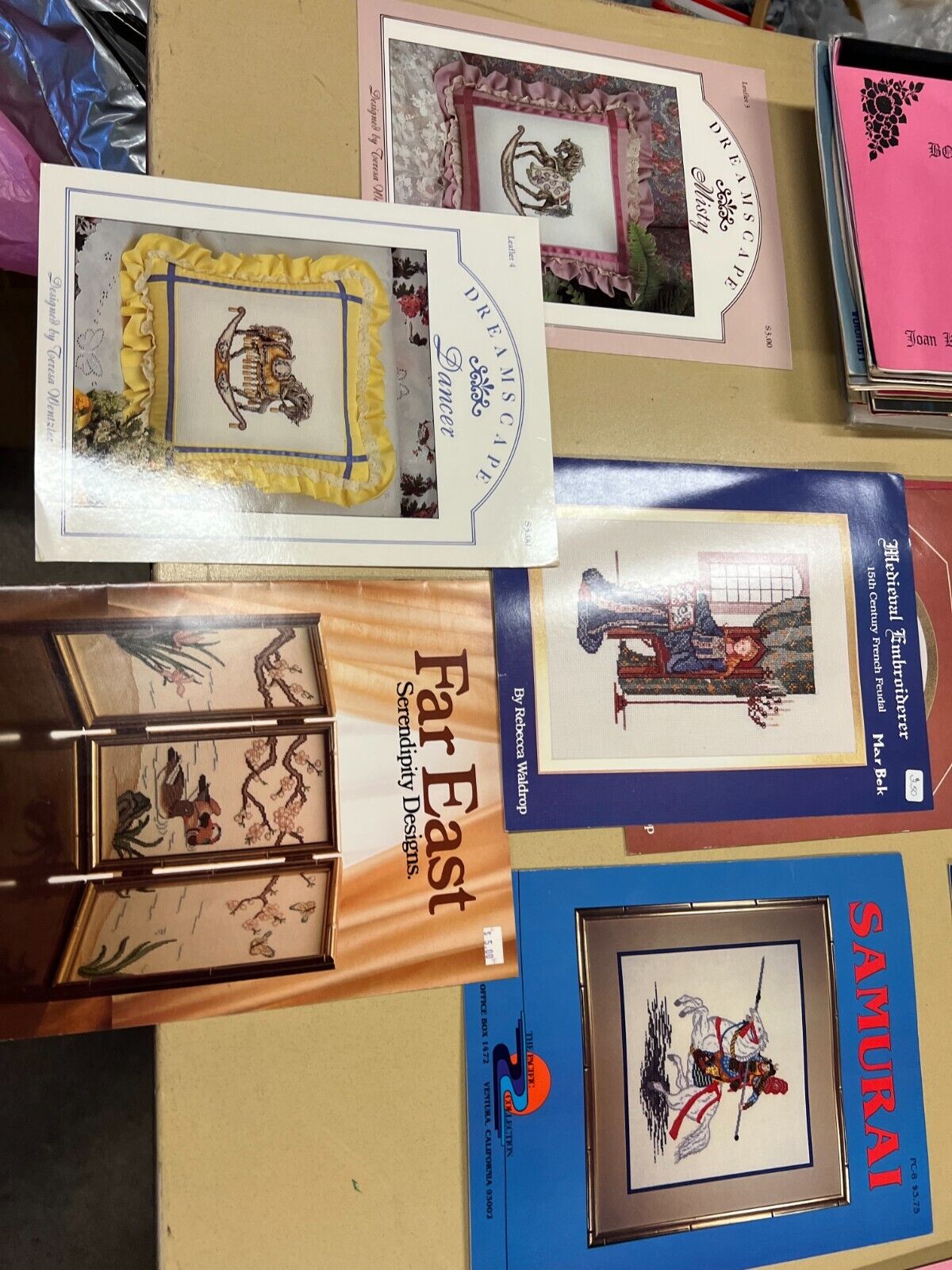 Vintage Embroidery Design Lot with VHS Rare tape 37+ unique Items!