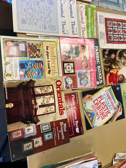 Huge vintage Embroidery Magazine Lot with VHS Rare tape 37+ unique Items!