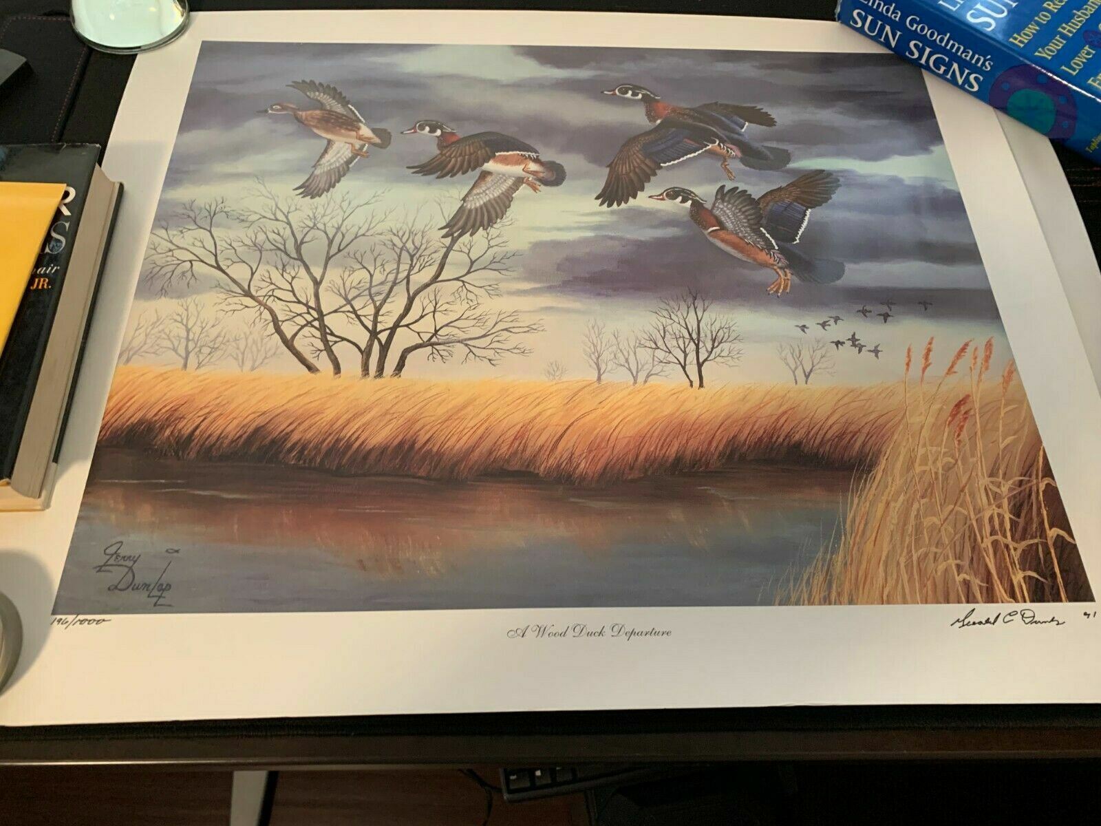 Rare signed / fingerprinted copies of A Wood Duck Departure Art Print 23x18.5