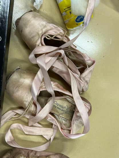 Vintage Capezio Pink Satin Duro Toe ballerina 3 1/2 C and 2 1/2 C pair