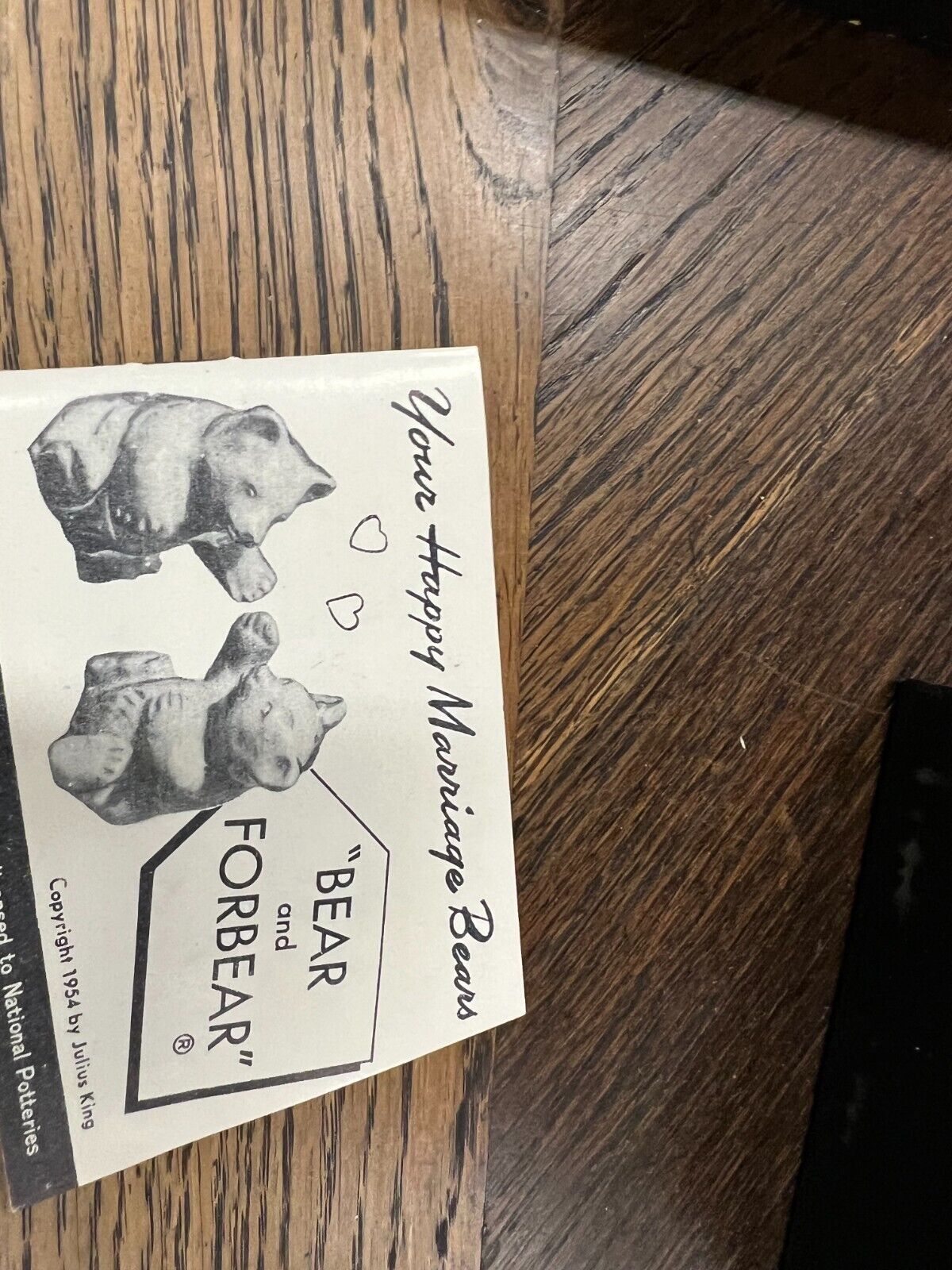 Antique Rare Julius King Bear and For Bear Marriage Bears Figurines with Box!