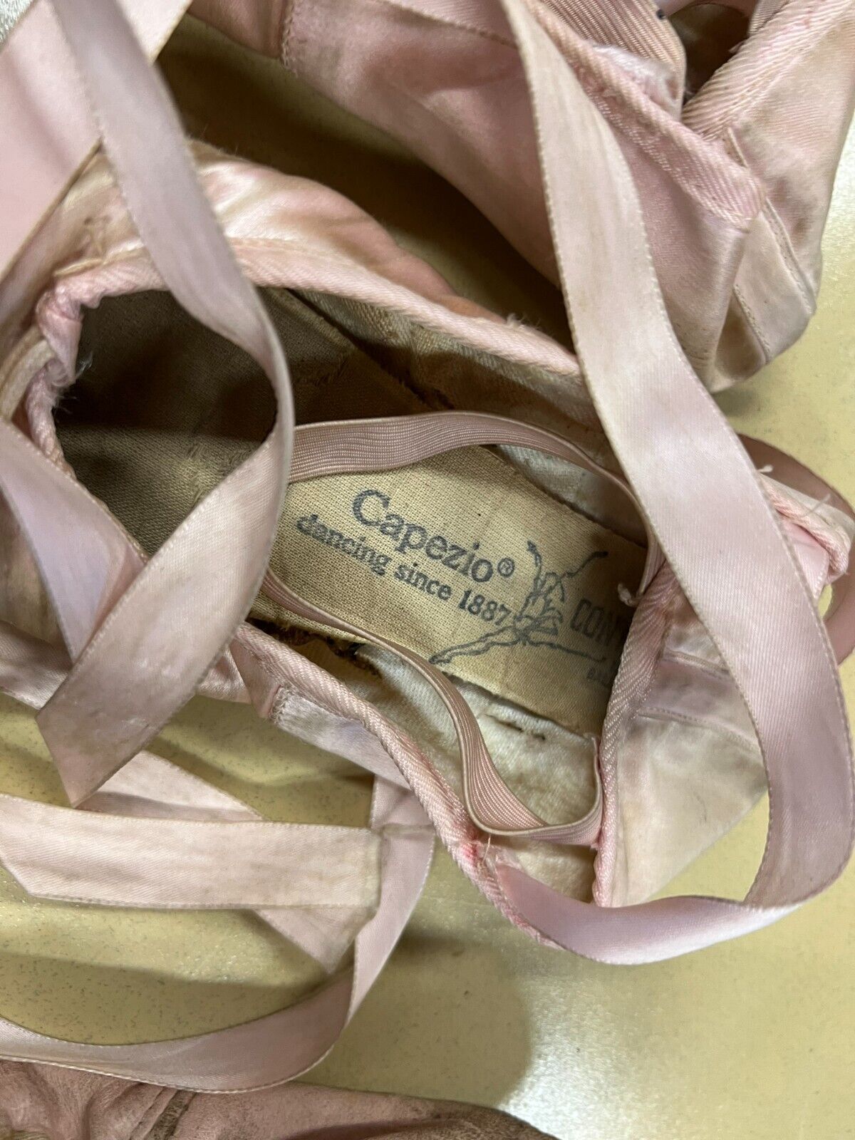 Vintage Capezio Pink Satin Duro Toe ballerina 3 1/2 C and 2 1/2 C pair