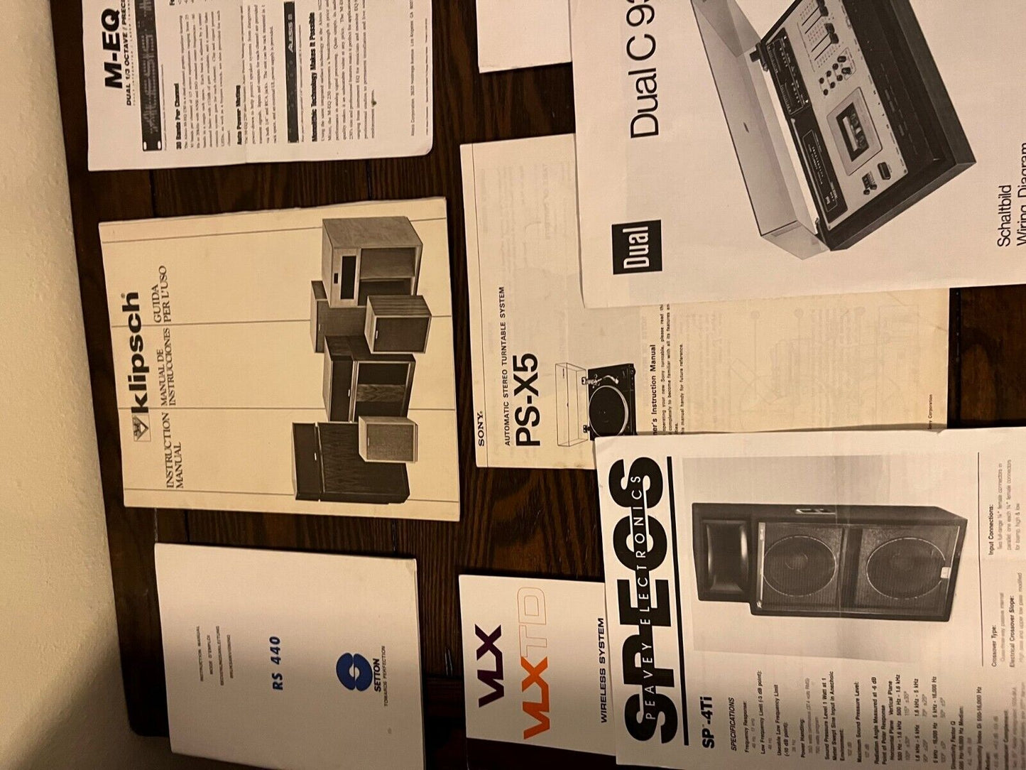 Bundle of vintage electronic manuals and inserts Klipsch Sony Dual and more!