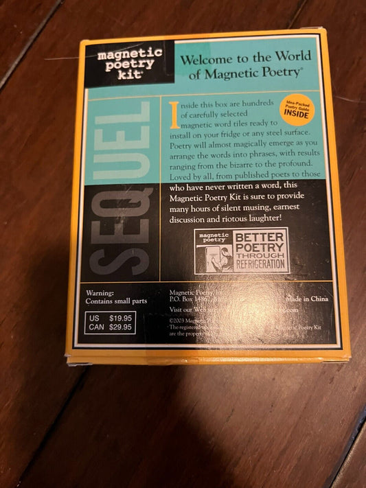 MAGNETIC POETRY~Refrigerator Magnets~**SEQUEL Edition**BRAND NEW