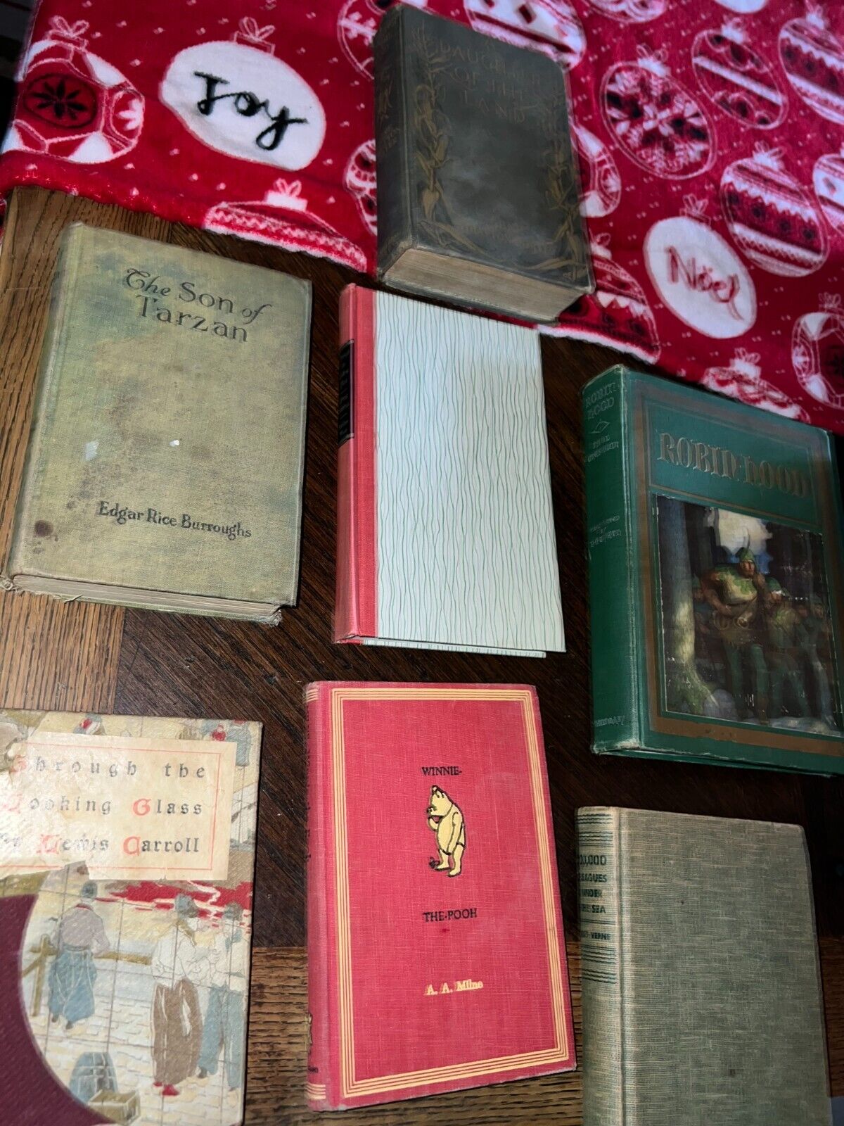 Bundle of 7 Antique fiction classics Tarzan Pooh Looking Glass and MORE