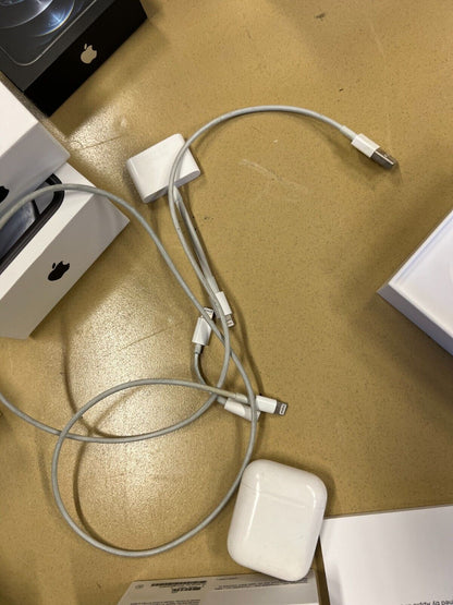 Bundle lot of Apple Product Boxes and two Airpods with charger