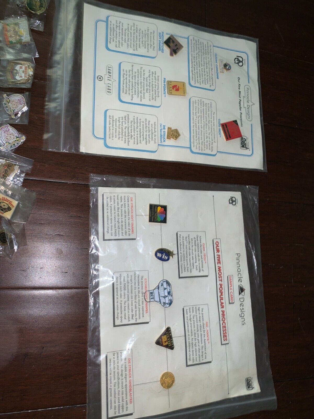 Collectible vintage Pins and Prototype Pinnacle Designs Pins